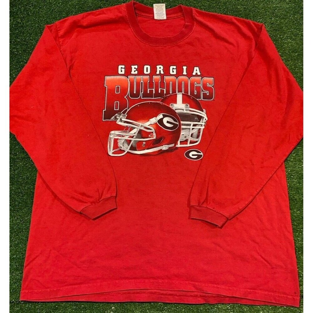 Vintage Georgia Bulldogs shirt extra large long sleeve red football mens Y2K UGA